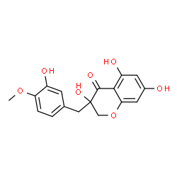 ChemSpider 2D Image | 3,5,7-Trihydroxy-3-(3-hydroxy-4-methoxybenzyl)-2,3-dihydro-4H-chromen-4-one | C17H16O7