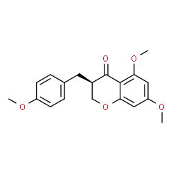 ChemSpider 2D Image | (3R)-5,7-Dimethoxy-3-(4-methoxybenzyl)-2,3-dihydro-4H-chromen-4-one | C19H20O5
