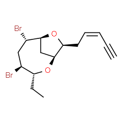 ChemSpider 2D Image | (1S,3R,4S,6S,7S,9S)-4,6-Dibromo-3-ethyl-9-[(2Z)-2-penten-4-yn-1-yl]-2,8-dioxabicyclo[5.2.1]decane | C15H20Br2O2