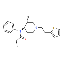 ChemSpider 2D Image | N-{(3R,4R)-3-Methyl-1-[2-(2-thienyl)ethyl]-4-piperidinyl}-N-phenylpropanamide | C21H28N2OS