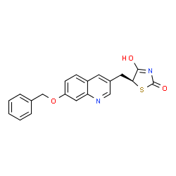 ChemSpider 2D Image | (5S)-5-{[7-(Benzyloxy)-3-quinolinyl]methyl}-4-hydroxy-1,3-thiazol-2(5H)-one | C20H16N2O3S