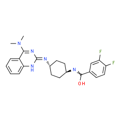 ChemSpider 2D Image | N-(trans-4-{(E)-[4-(Dimethylamino)-2(1H)-quinazolinylidene]amino}cyclohexyl)-3,4-difluorobenzenecarboximidic acid | C23H25F2N5O