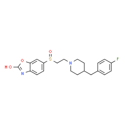 ChemSpider 2D Image | 6-({2-[4-(4-Fluorobenzyl)-1-piperidinyl]ethyl}sulfinyl)-1,3-benzoxazol-2-ol | C21H23FN2O3S