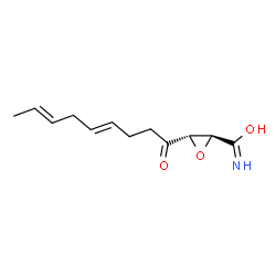 ChemSpider 2D Image | (2S,3S)-3-[(4E,7E)-4,7-Nonadienoyl]-2-oxiranecarboximidic acid | C12H17NO3