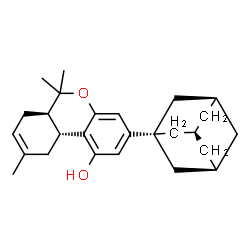 ChemSpider 2D Image | (6aR,10aR)-3-[(3R,5S)-Adamantan-1-yl]-6,6,9-trimethyl-6a,7,10,10a-tetrahydro-6H-benzo[c]chromen-1-ol | C26H34O2
