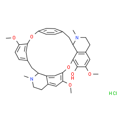 ChemSpider 2D Image | 6,6',12'-Trimethoxy-2,2'-dimethyloxyacanthan-7-ol hydrochloride (1:1) | C37H41ClN2O6