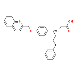 ChemSpider 2D Image | ({(1S)-4-Phenyl-1-[4-(2-quinolinylmethoxy)phenyl]butyl}sulfanyl)acetic acid | C28H27NO3S
