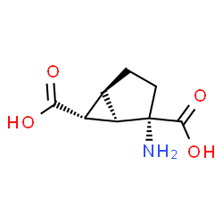 ChemSpider 2D Image | (1R,2S,5S,6R)-2-Aminobicyclo[3.1.0]hexane-2,6-dicarboxylic acid | C8H11NO4