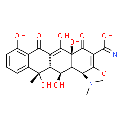ChemSpider 2D Image | (4S,5S,5aR,6S,12aS)-4-(Dimethylamino)-3,5,6,10,12,12a-hexahydroxy-6-methyl-1,11-dioxo-1,4,4a,5,5a,6,11,12a-octahydro-2-tetracenecarboximidic acid | C22H24N2O9