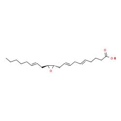 ChemSpider 2D Image | (5E,8E)-10-{(2S,3S)-3-[(2E)-2-Octen-1-yl]-2-oxiranyl}-5,8-decadienoic acid | C20H32O3