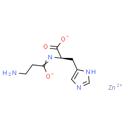 ChemSpider 2D Image | Zinc (2R)-2-[(3-amino-1-oxidanidylpropylidene)amino]-3-(1H-imidazol-5-yl)propanoate | C9H12N4O3Zn