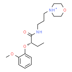 ChemSpider 2D Image | 4-(3-{[(2S)-2-(2-Methoxyphenoxy)butanoyl]amino}propyl)morpholin-4-ium | C18H29N2O4
