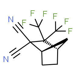 ChemSpider 2D Image | (1R,4S)-3,3-Bis(trifluoromethyl)bicyclo[2.2.1]heptane-2,2-dicarbonitrile | C11H8F6N2