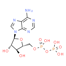 ChemSpider 2D Image | 9-{5-O-[Hydroxy(phosphonooxy)phosphoryl]-alpha-D-arabinofuranosyl}-9H-purin-6-amine | C10H15N5O10P2