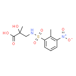 ChemSpider 2D Image | 2-Hydroxy-2-methyl-3-{[(2-methyl-3-nitrophenyl)sulfonyl]amino}propanoic acid | C11H14N2O7S