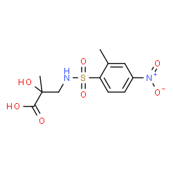 ChemSpider 2D Image | 2-Hydroxy-2-methyl-3-{[(2-methyl-4-nitrophenyl)sulfonyl]amino}propanoic acid | C11H14N2O7S