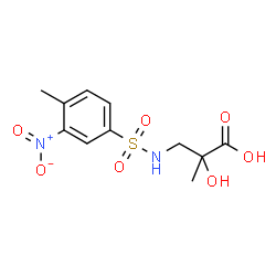 ChemSpider 2D Image | 2-Hydroxy-2-methyl-3-{[(4-methyl-3-nitrophenyl)sulfonyl]amino}propanoic acid | C11H14N2O7S