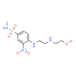 ChemSpider 2D Image | 4-({2-[(2-Methoxyethyl)amino]ethyl}amino)-N-methyl-3-nitrobenzenesulfonamide | C12H20N4O5S