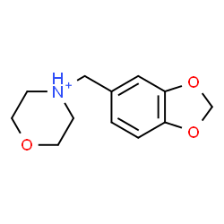 ChemSpider 2D Image | 4-(1,3-Benzodioxol-5-ylmethyl)morpholin-4-ium | C12H16NO3