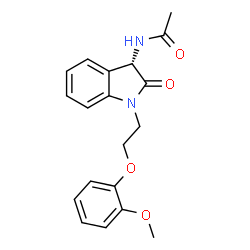 ChemSpider 2D Image | N-{(3S)-1-[2-(2-Methoxyphenoxy)ethyl]-2-oxo-2,3-dihydro-1H-indol-3-yl}acetamide | C19H20N2O4