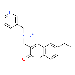 ChemSpider 2D Image | (6-Ethyl-2-oxo-1,2-dihydro-3-quinolinyl)-N-(3-pyridinylmethyl)methanaminium | C18H20N3O