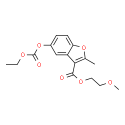 ChemSpider 2D Image | 2-Methoxyethyl 5-[(ethoxycarbonyl)oxy]-2-methyl-1-benzofuran-3-carboxylate | C16H18O7