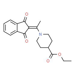 ChemSpider 2D Image | 1-[1-(1,3-dioxo-2-indenylidene)ethyl]-4-piperidinecarboxylic acid ethyl ester | C19H21NO4
