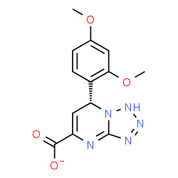 ChemSpider 2D Image | (7R)-7-(2,4-Dimethoxyphenyl)-1,7-dihydrotetrazolo[1,5-a]pyrimidine-5-carboxylate | C13H12N5O4