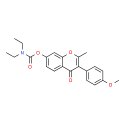 ChemSpider 2D Image | 3-(4-Methoxyphenyl)-2-methyl-4-oxo-4H-chromen-7-yl diethylcarbamate | C22H23NO5