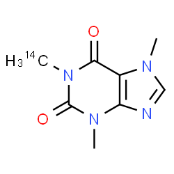 ChemSpider 2D Image | 3,7-Dimethyl-1-(~14~C)methyl-3,7-dihydro-1H-purine-2,6-dione | C714CH10N4O2