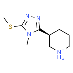 ChemSpider 2D Image | (3S)-3-[4-Methyl-5-(methylsulfanyl)-4H-1,2,4-triazol-3-yl]piperidinium | C9H17N4S