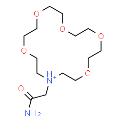 ChemSpider 2D Image | 16-(2-Amino-2-oxoethyl)-1,4,7,10,13-pentaoxa-16-azoniacyclooctadecane | C14H29N2O6