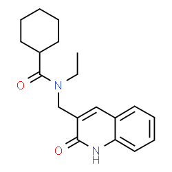 ChemSpider 2D Image | N-Ethyl-N-[(2-oxo-1,2-dihydro-3-quinolinyl)methyl]cyclohexanecarboxamide | C19H24N2O2