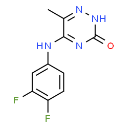 ChemSpider 2D Image | 5-[(3,4-Difluorophenyl)amino]-6-methyl-1,2,4-triazin-3(2H)-one | C10H8F2N4O