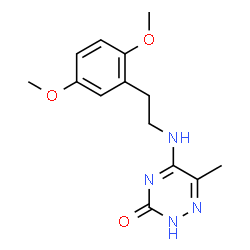 ChemSpider 2D Image | 5-{[2-(2,5-Dimethoxyphenyl)ethyl]amino}-6-methyl-1,2,4-triazin-3(2H)-one | C14H18N4O3
