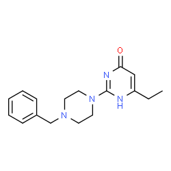 ChemSpider 2D Image | 2-(4-Benzyl-1-piperazinyl)-6-ethyl-4(1H)-pyrimidinone | C17H22N4O