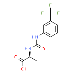 ChemSpider 2D Image | N-{[3-(Trifluoromethyl)phenyl]carbamoyl}-L-alanine | C11H11F3N2O3