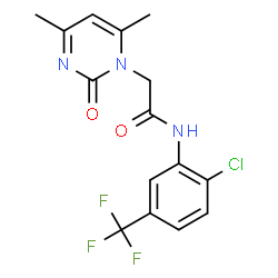 ChemSpider 2D Image | N-[2-Chloro-5-(trifluoromethyl)phenyl]-2-(4,6-dimethyl-2-oxo-1(2H)-pyrimidinyl)acetamide | C15H13ClF3N3O2