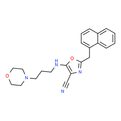 ChemSpider 2D Image | 5-{[3-(4-Morpholinyl)propyl]amino}-2-(1-naphthylmethyl)-1,3-oxazole-4-carbonitrile | C22H24N4O2