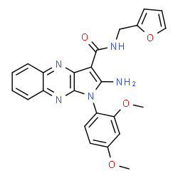 ChemSpider 2D Image | 2-Amino-1-(2,4-dimethoxyphenyl)-N-(2-furylmethyl)-1H-pyrrolo[2,3-b]quinoxaline-3-carboxamide | C24H21N5O4