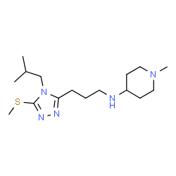 ChemSpider 2D Image | N-{3-[4-Isobutyl-5-(methylsulfanyl)-4H-1,2,4-triazol-3-yl]propyl}-1-methyl-4-piperidinamine | C16H31N5S