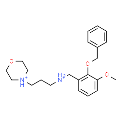 ChemSpider 2D Image | 4-(3-{[2-(Benzyloxy)-3-methoxybenzyl]ammonio}propyl)morpholin-4-ium | C22H32N2O3