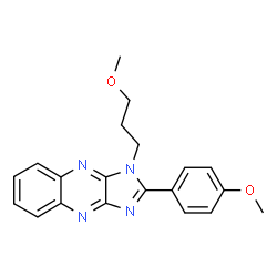 ChemSpider 2D Image | 2-(4-Methoxyphenyl)-1-(3-methoxypropyl)-1H-imidazo[4,5-b]quinoxaline | C20H20N4O2