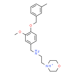 ChemSpider 2D Image | 4-[2-({3-Methoxy-4-[(3-methylbenzyl)oxy]benzyl}ammonio)ethyl]morpholin-4-ium | C22H32N2O3