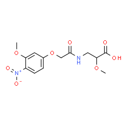 ChemSpider 2D Image | 2-Methoxy-3-{[(3-methoxy-4-nitrophenoxy)acetyl]amino}propanoic acid | C13H16N2O8
