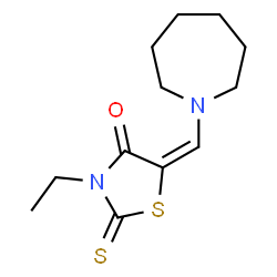 ChemSpider 2D Image | (5E)-5-(1-Azepanylmethylene)-3-ethyl-2-thioxo-1,3-thiazolidin-4-one | C12H18N2OS2