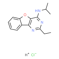 ChemSpider 2D Image | Hydrogen chloride - 2-ethyl-N-isopropyl[1]benzofuro[3,2-d]pyrimidin-4-amine (1:1:1) | C15H18ClN3O