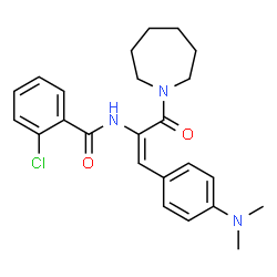 ChemSpider 2D Image | N-{(1E)-3-(1-Azepanyl)-1-[4-(dimethylamino)phenyl]-3-oxo-1-propen-2-yl}-2-chlorobenzamide | C24H28ClN3O2