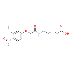 ChemSpider 2D Image | (2-{[(3-Methoxy-4-nitrophenoxy)acetyl]amino}ethoxy)acetic acid | C13H16N2O8