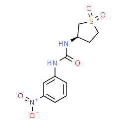 ChemSpider 2D Image | 1-[(3R)-1,1-Dioxidotetrahydro-3-thiophenyl]-3-(3-nitrophenyl)urea | C11H13N3O5S